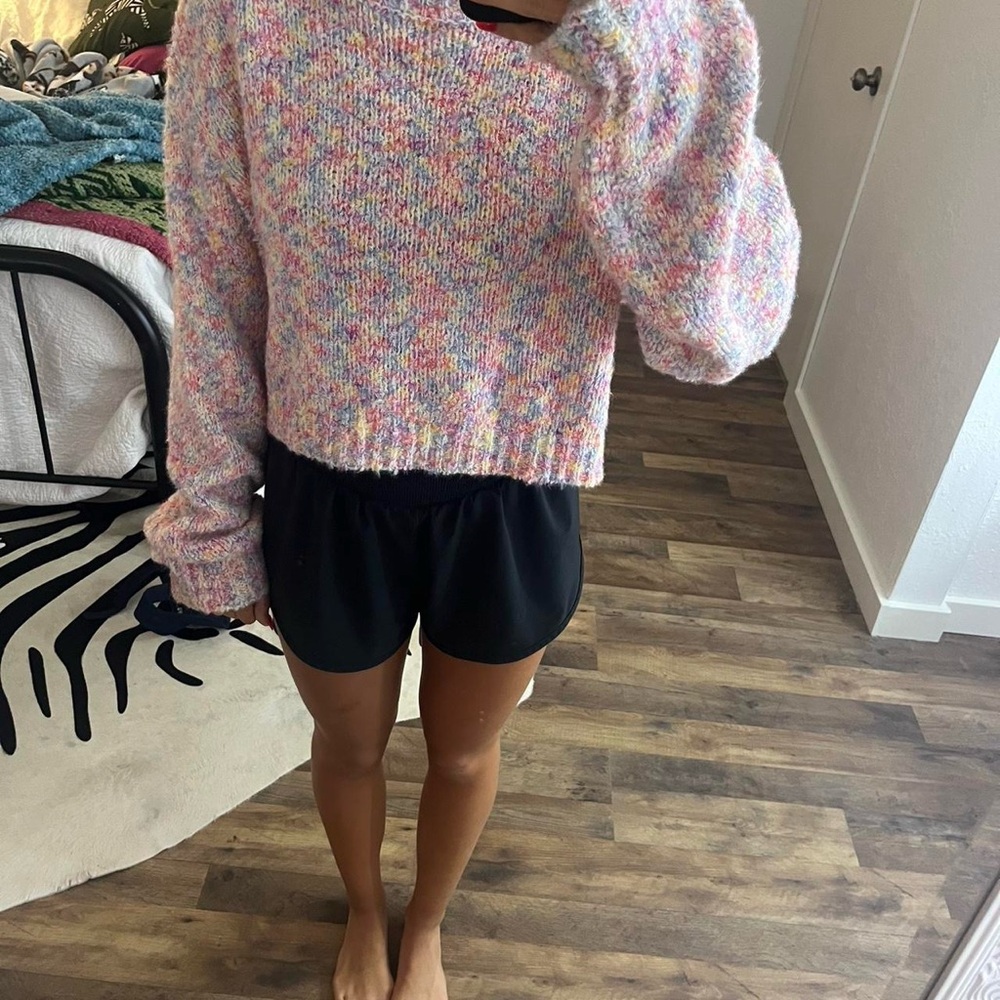 SHEIN multicolor cropped sweater!!!